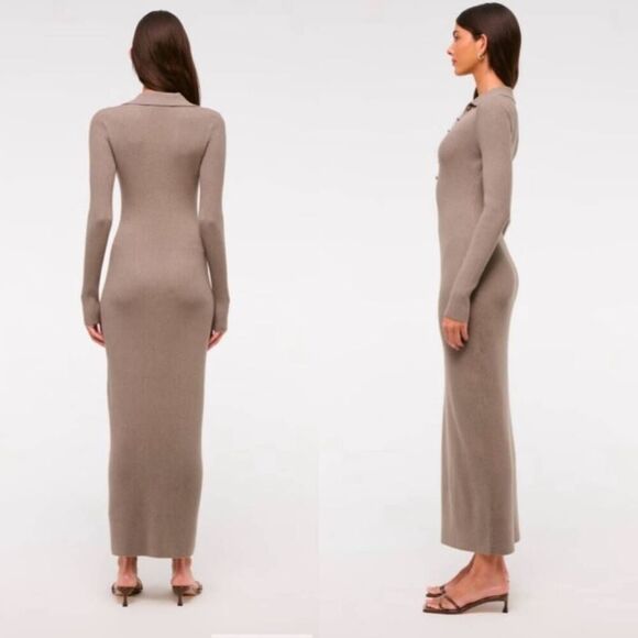 Abercrombie & Fitch Collared Sweater dress, Brown Small P NWT - Picture 2 of 12